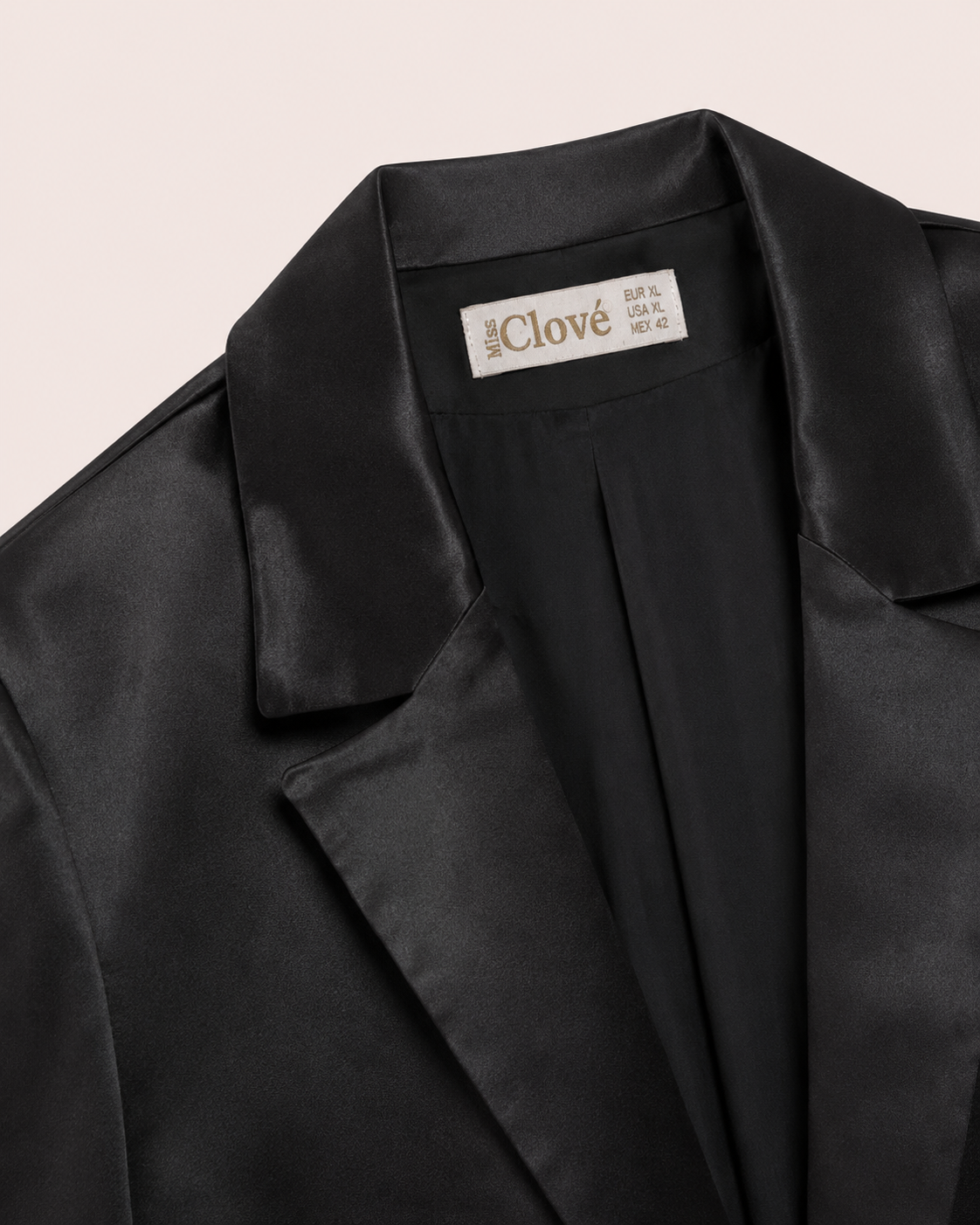 Ensemble Tailleur Satiné Noir — Blazer & Pantalon Palazzo