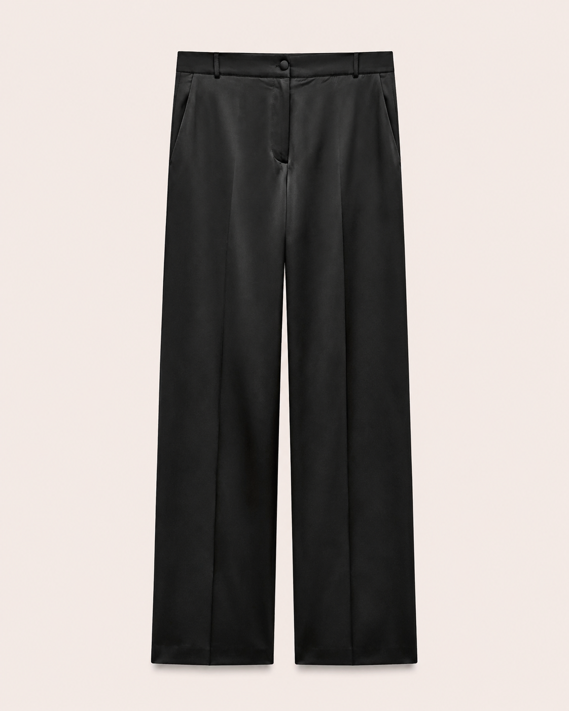 Ensemble Tailleur Satiné Noir — Blazer & Pantalon Palazzo
