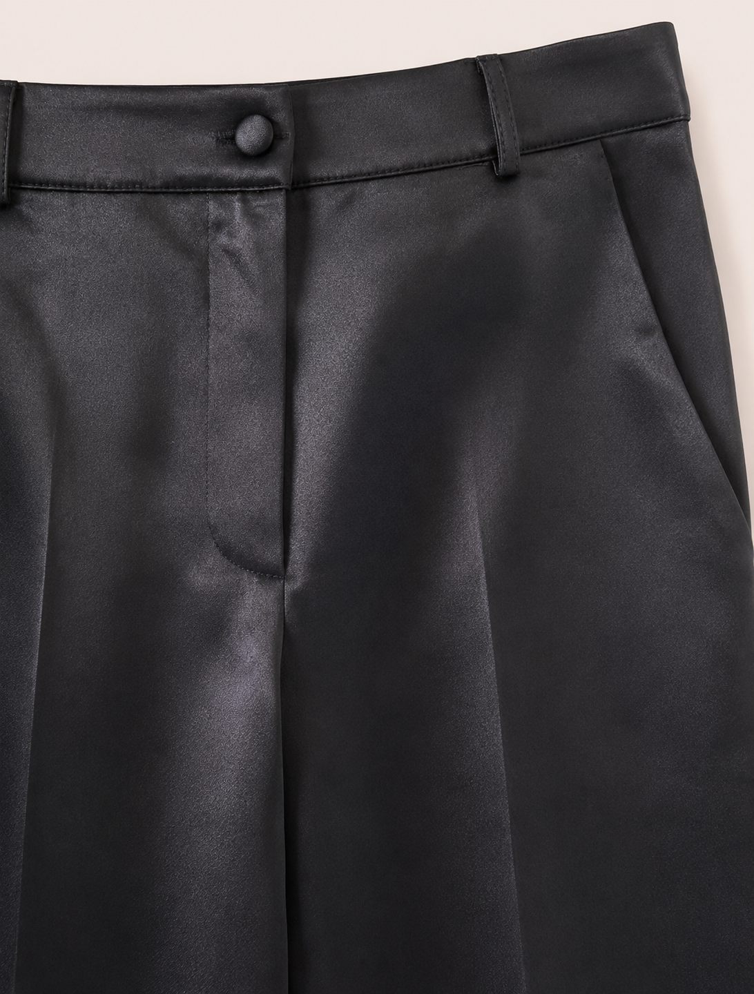 Ensemble Tailleur Satiné Noir — Blazer & Pantalon Palazzo