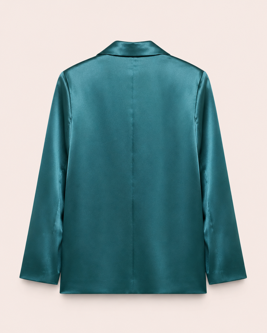 Ensemble Tailleur Satiné Vert Canard — Blazer & Pantalon Palazzo