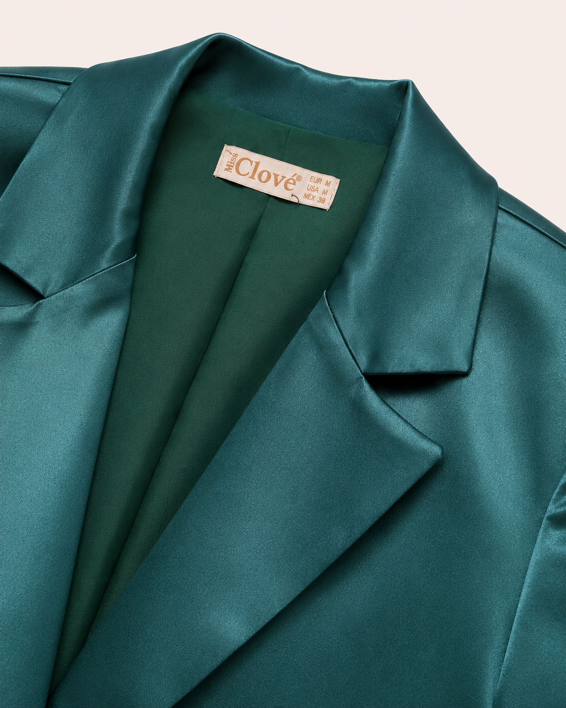 Ensemble Tailleur Satiné Vert Canard — Blazer & Pantalon Palazzo