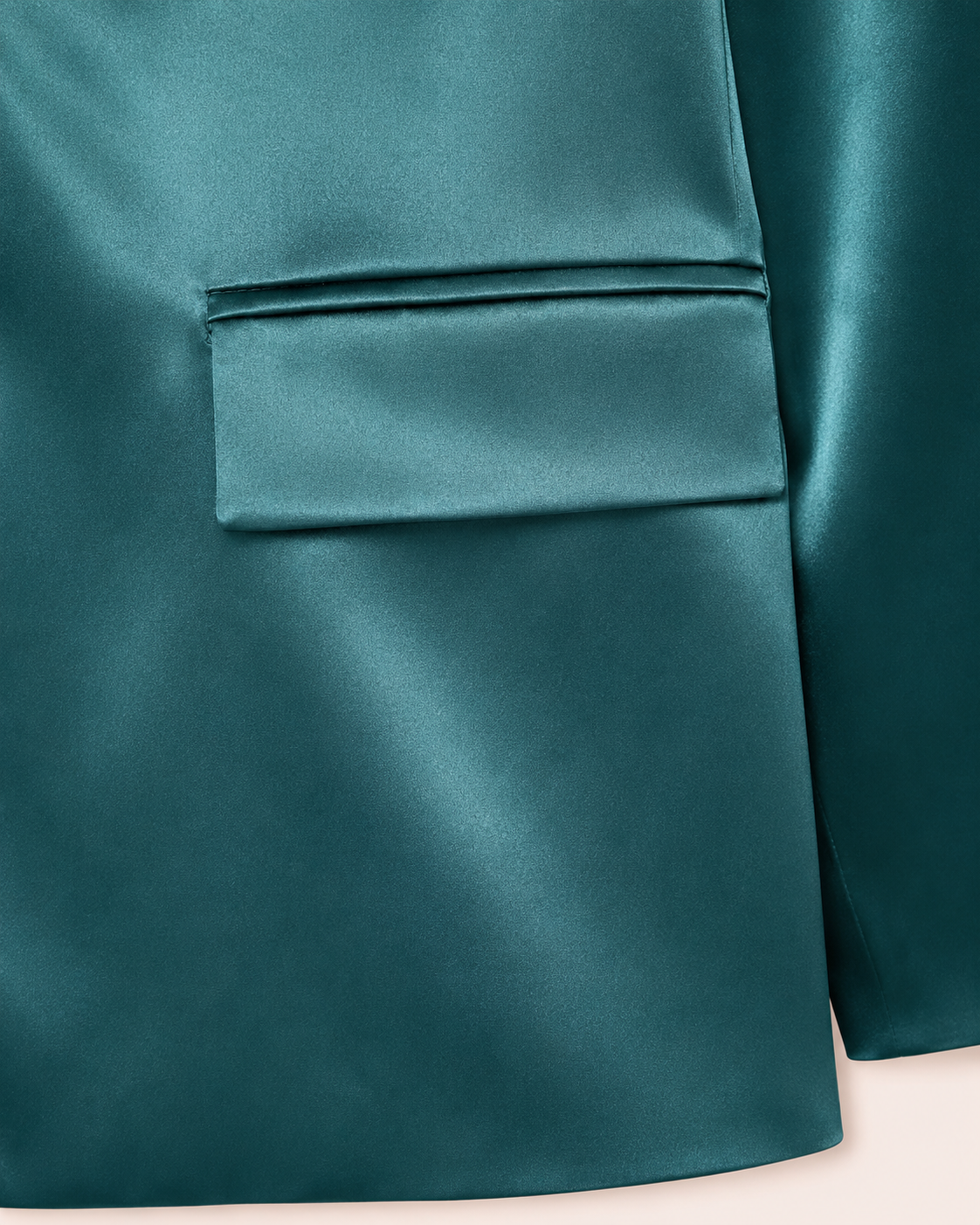 Ensemble Tailleur Satiné Vert Canard — Blazer & Pantalon Palazzo