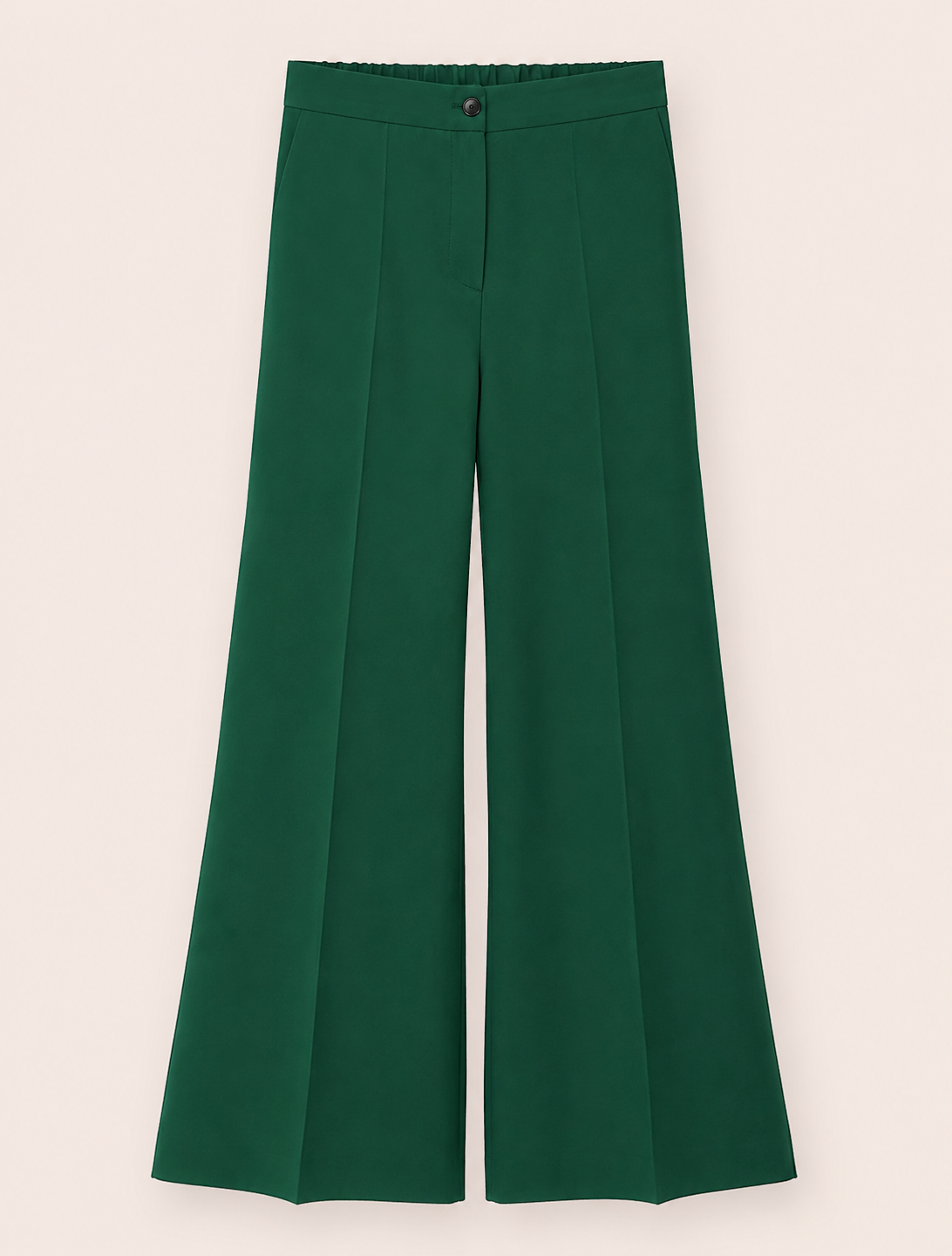 Pantalon large vert forêt taille haute — Zalimi