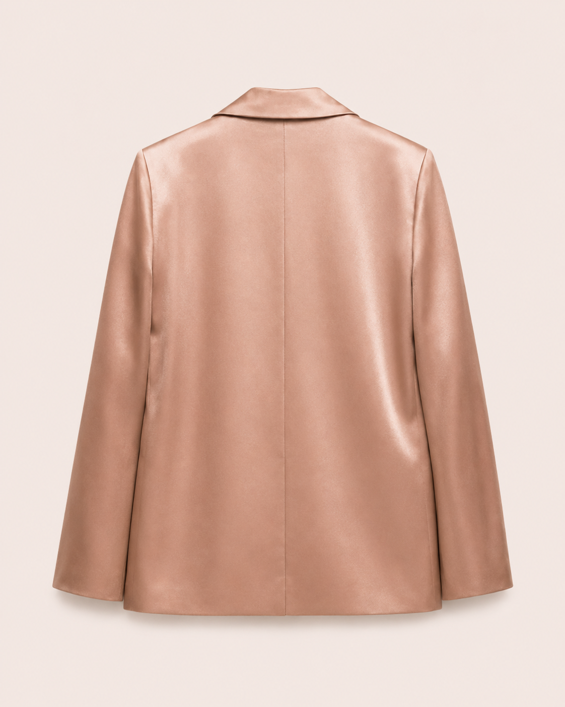 Ensemble Tailleur Satiné Rose Poudré — Blazer & Pantalon Palazzo