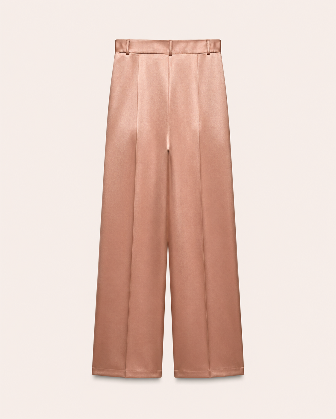 Ensemble Tailleur Satiné Rose Poudré — Blazer & Pantalon Palazzo