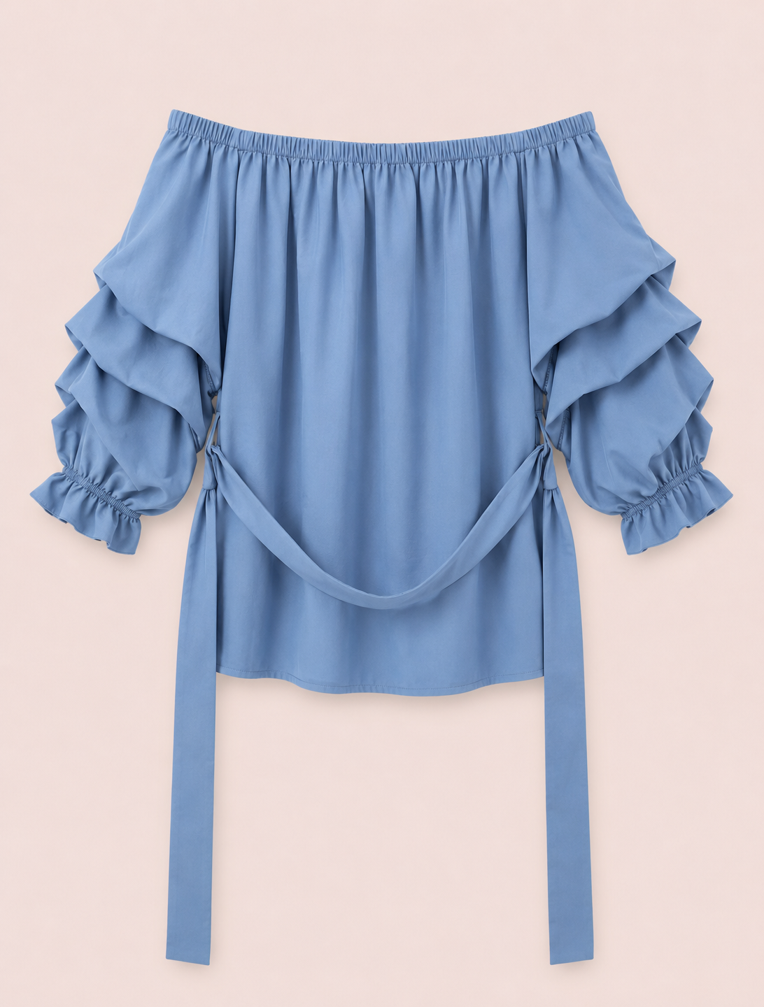 Ensemble 2 pièces bleu ciel femme — top et pantalon large
