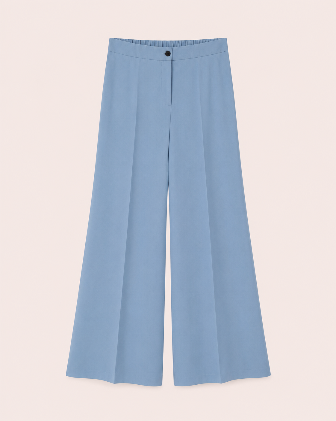 Pantalon large bleu ciel femme — taille haute