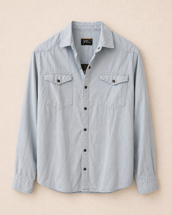 Chemise Western Denim Délavé Homme