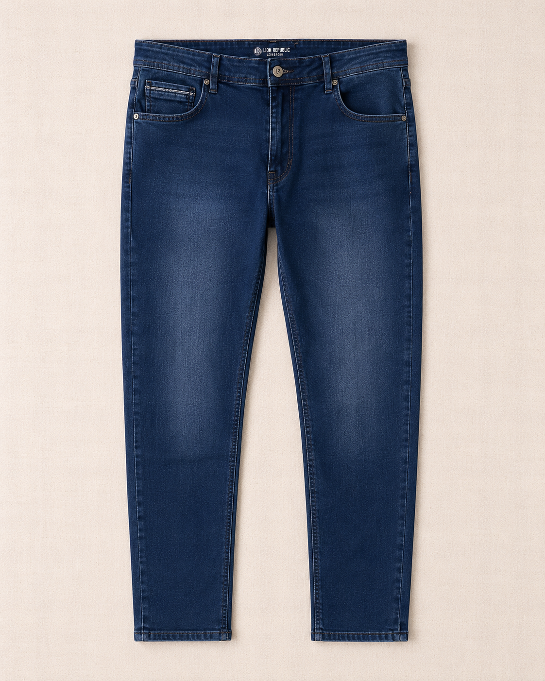 Jean slim bleu marine vue de face coupe ajustée — Zalimi Sénégal