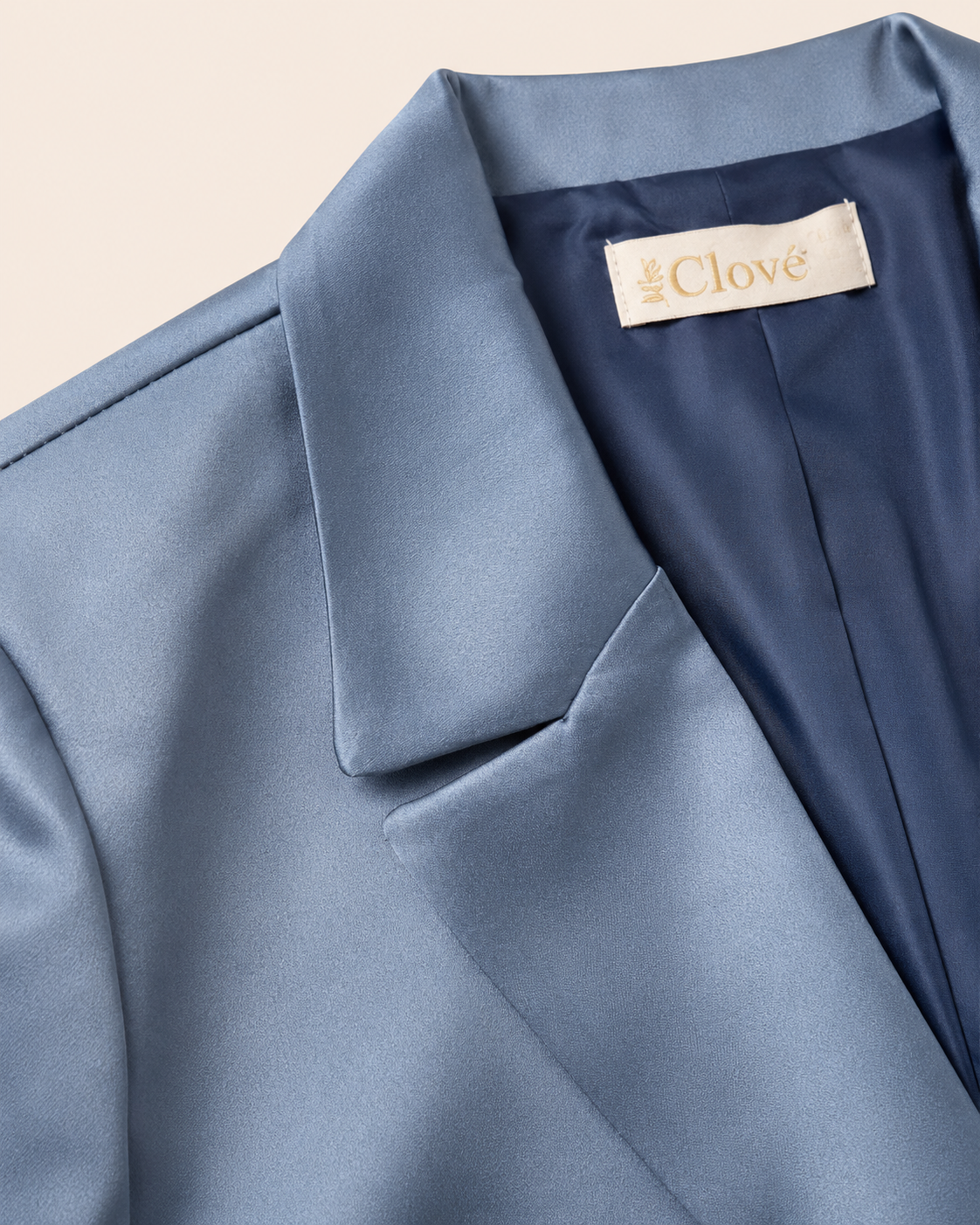 Ensemble Tailleur Satiné Bleu Acier — Blazer & Pantalon Palazzo