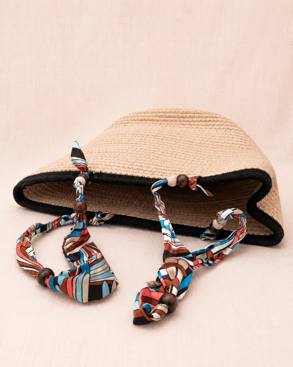 Détail tressage corde sac panier beige — Zalimi Sénégal